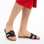 Papuci dama negri din piele ecologica Demetria