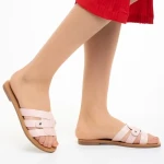 Papuci dama roz din piele ecologica Caila