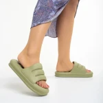 Papuci dama verzi din material sintetic Dorothy