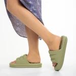 Papuci dama verzi din material sintetic Dorothy
