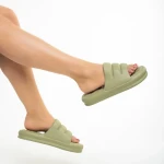 Papuci dama verzi din material sintetic Dorothy