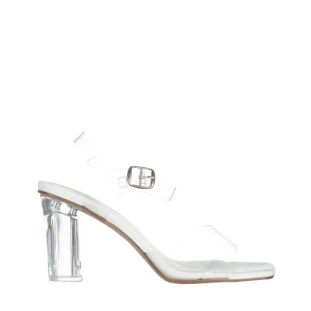 Sandale dama albe din material sintetic Vanessa