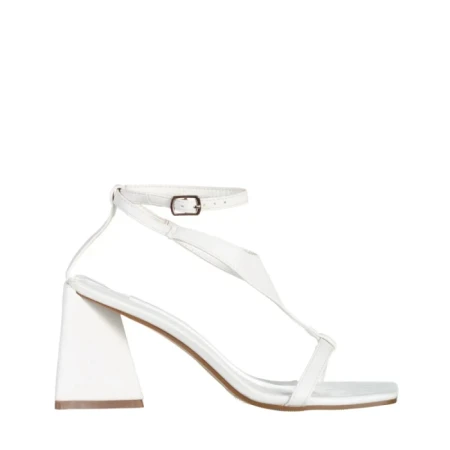 Sandale dama albe din piele ecologica Francine