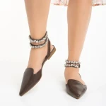 Pantofi dama maro din piele ecologica Becky