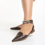 Pantofi dama maro din piele ecologica Becky