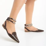 Pantofi dama maro din piele ecologica Becky