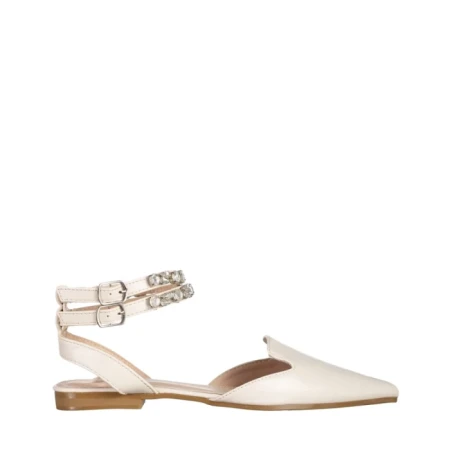 Pantofi dama bej din piele ecologica Becky