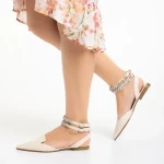 Pantofi dama bej din piele ecologica Becky