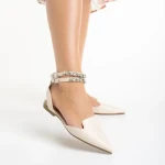 Pantofi dama bej din piele ecologica Becky