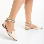Pantofi dama bej din piele ecologica Becky