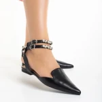Pantofi dama negrii din piele ecologica Becky