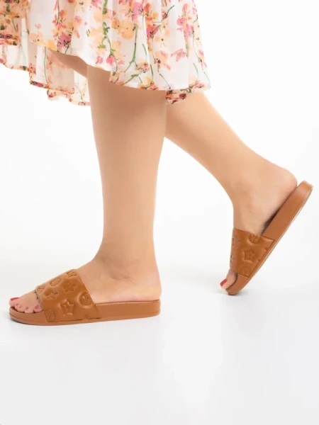 Papuci dama maro din piele ecologica Canary