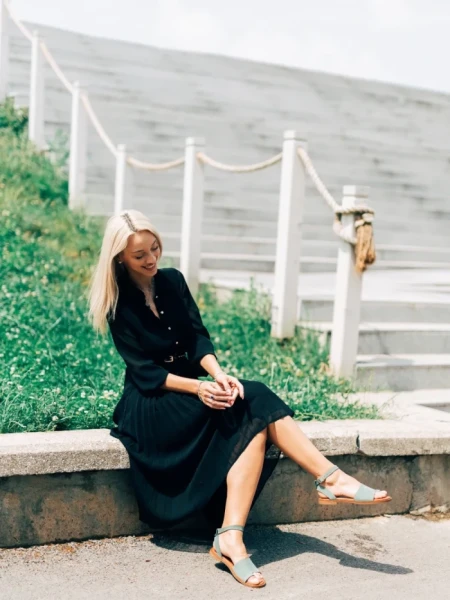 Sandale dama verzi din piele naturala Danessa