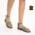 Sandale dama verzi din piele naturala Danessa
