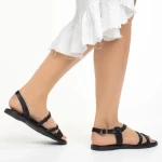 Sandale dama negre din piele naturala Dannia