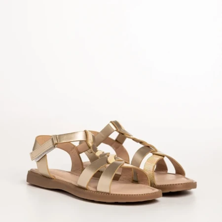 Sandale copii aurii din piele ecolgica Linda