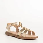 Sandale copii aurii din piele ecolgica Linda