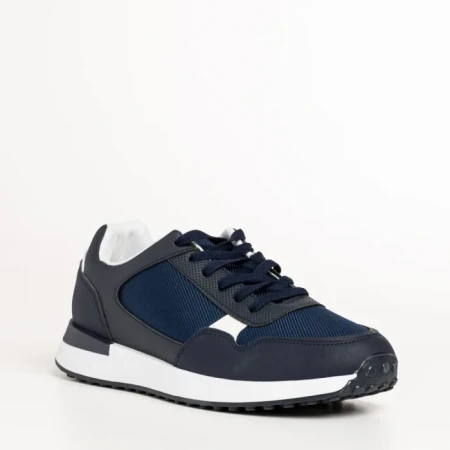 Pantofi sport barbati albastri din piele ecologica si material textil Logan