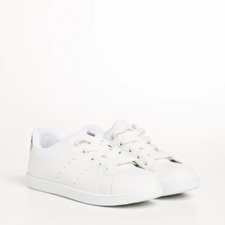 Pantofi sport copii albi din piele ecologica Omar
