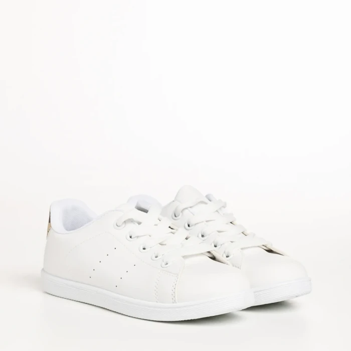 Pantofi sport copii albi din piele ecologica Omar