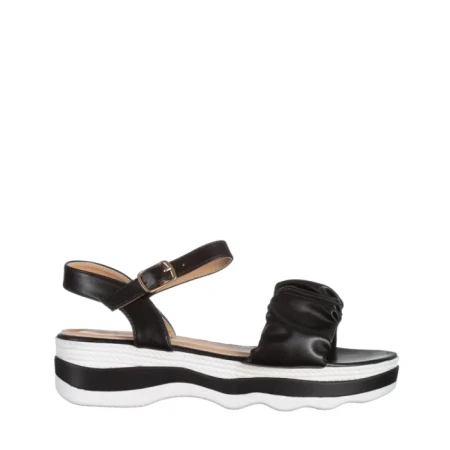 Sandale dama negre din piele ecologica Wilda