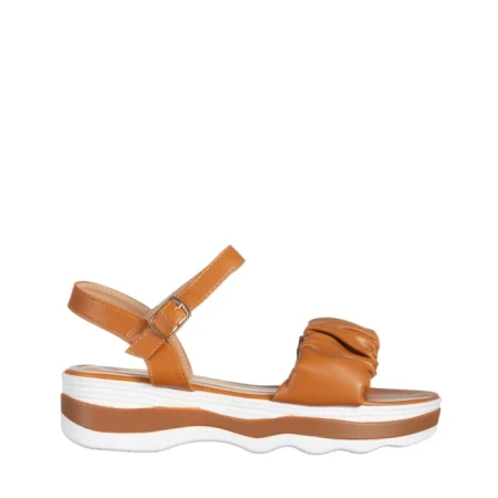 Sandale dama camel din piele ecologica Wilda