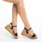 Sandale dama negre din piele ecologica Yadira