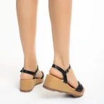 Sandale dama negre din piele ecologica Yadira