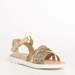 Sandale copii aurii din piele ecolgica Pearl