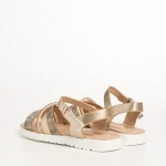 Sandale copii aurii din piele ecolgica Pearl
