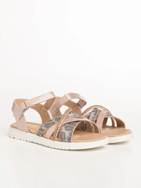 Sandale copii roz din piele ecolgica Pearl