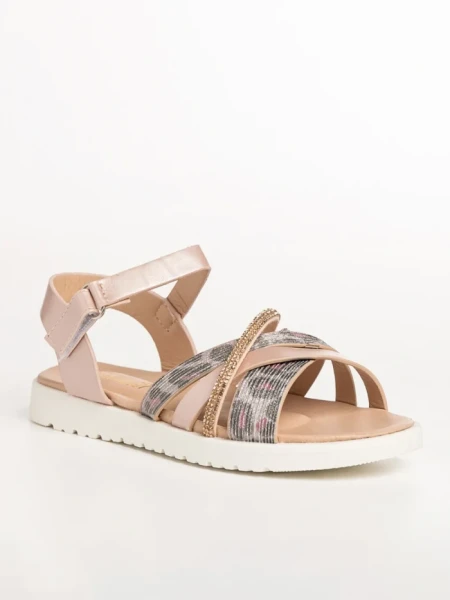 Sandale copii roz din piele ecolgica Pearl