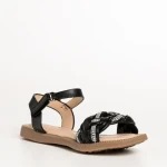Sandale copii negre din piele ecolgica Raima