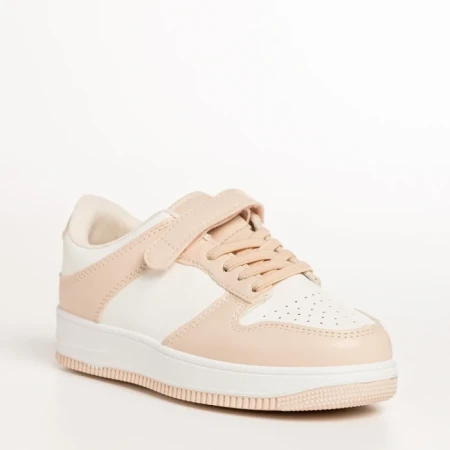 Pantofi sport copii roz cu alb din piele ecologica Neal