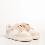 Pantofi sport copii roz cu alb din piele ecologica Neal