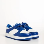 Pantofi sport copii albastri cu alb din piele ecologica Neal