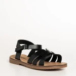 Sandale copii negre din piele ecolgica Kristen