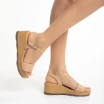 Sandale dama camel din piele ecologica Yadira