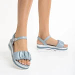 Sandale dama albastre din piele ecologica Wilda