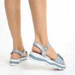 Sandale dama albastre din piele ecologica Wilda