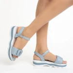 Sandale dama albastre din piele ecologica Wilda