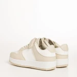 Pantofi sport copii bej cu alb din piele ecologica Neal