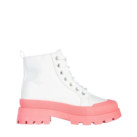 Tenisi dama albi cu fuchsia din material textil Vanisha