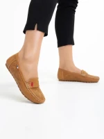 Mocasini dama camel din piele ecologica Lakaya