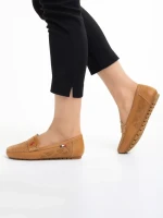 Mocasini dama camel din piele ecologica Lakaya
