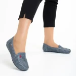 Mocasini dama albastri din piele ecologica Cartina