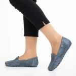 Mocasini dama albastri din piele ecologica Cartina