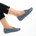 Mocasini dama albastri din piele ecologica Cartina