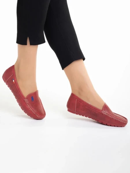 Mocasini dama rosii din piele ecologica Cartina