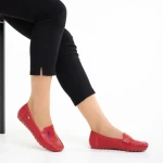 Mocasini dama rosii din piele ecologica Lakaya